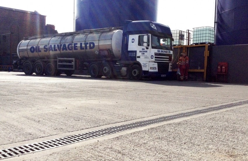 An Oil Salvage tanker at the Merseyside terminal.