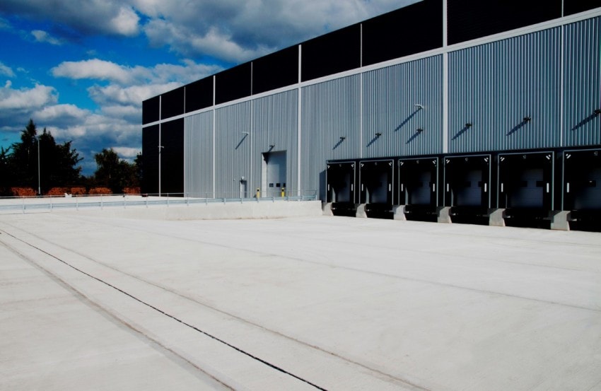 Line of slot drainage at T2 Trafford Point distribution centre.