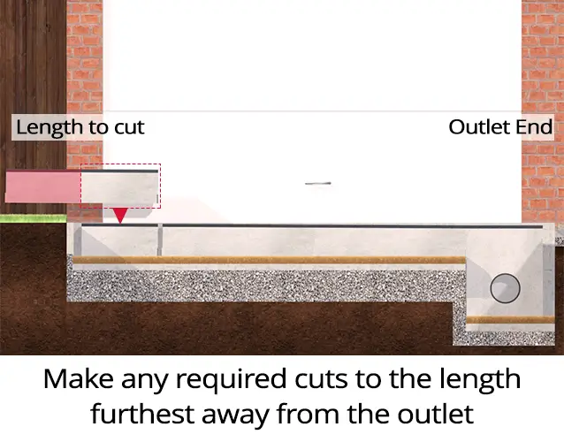 Installing Channel Drainage - Cut the Channel Drain.