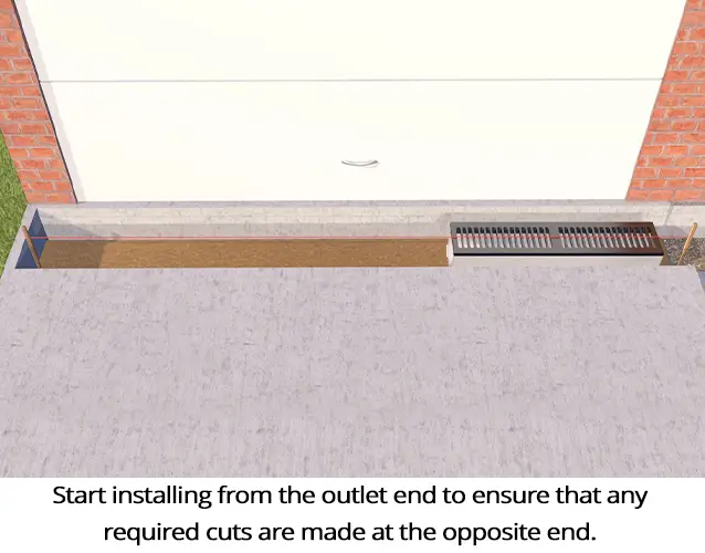 Installing Channel Drainage - Lay the Drain.