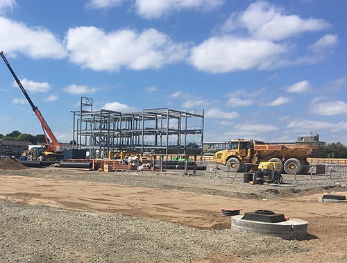 A view of the building frame of Inverurie Campus.