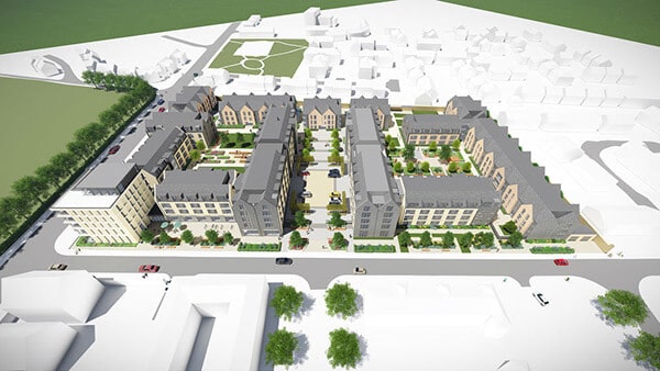 A render of the Cowley Barracks housing project.