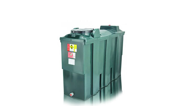 A bunded plastic slimline oil tank