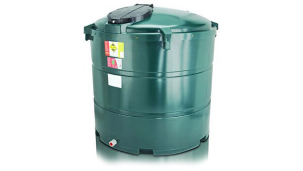 A bunded plastic vertical oil tank