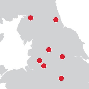 Map of Northern England