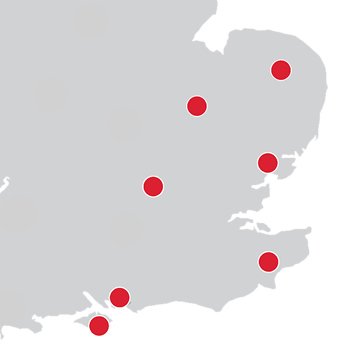 Map of South East England