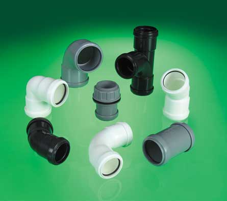 A collection of push fit waste fittings.