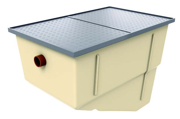 A GRP grease trap for removing fat and grease from wastewater.