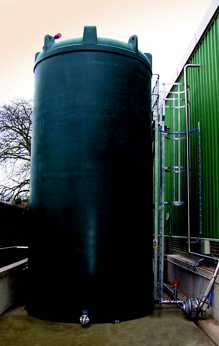 A 10,000 litre bulk liquid storage tank.