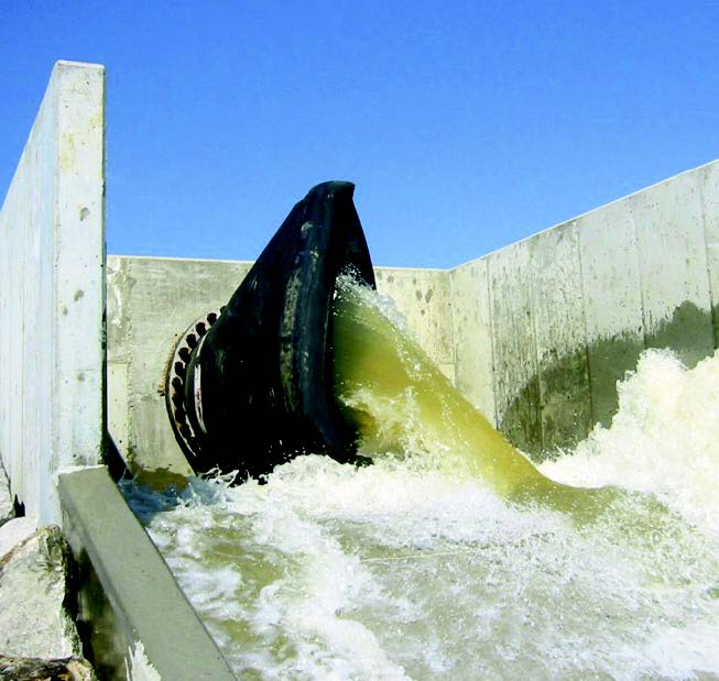 Discharge valve at a dam.