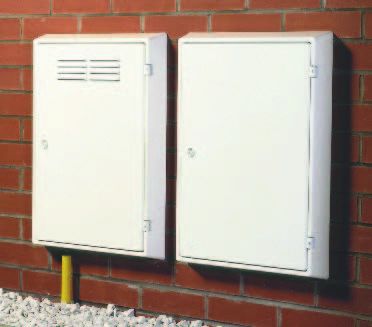 Meter boxes on house