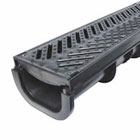 Coils of flexible land drain pipe.